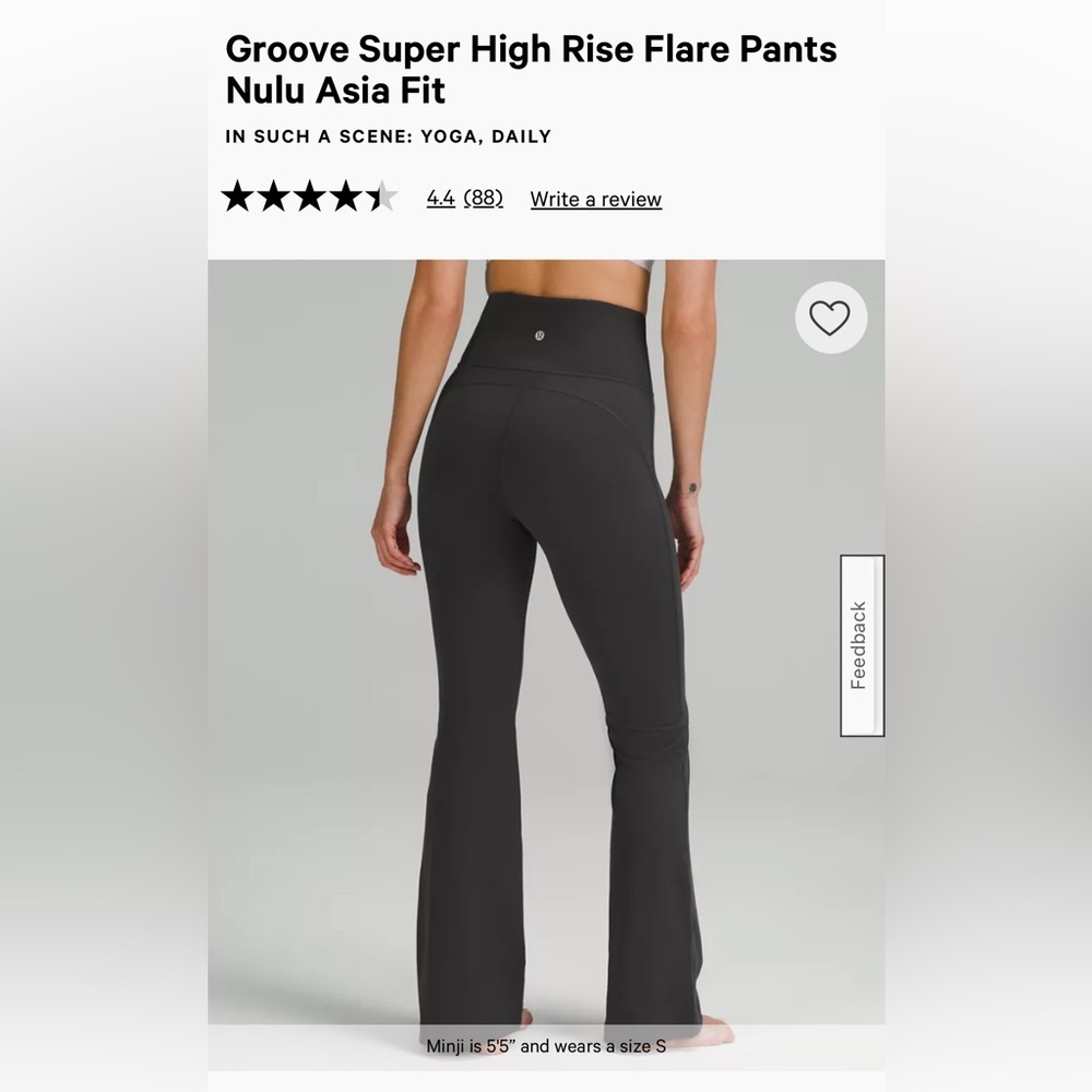 Size L Asia fit lulu lemon leggings flare nulu super high rise